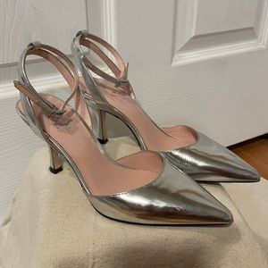 Kate Spade Simone Pointed Toe Ankle-Strap Leather Heels